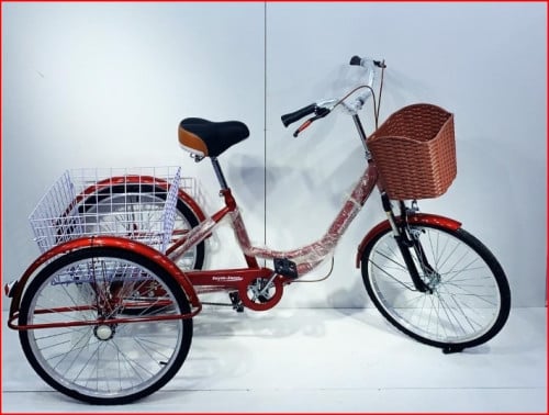 دراجة ثلاثة عجالات بسلة ( مقاس 24 )