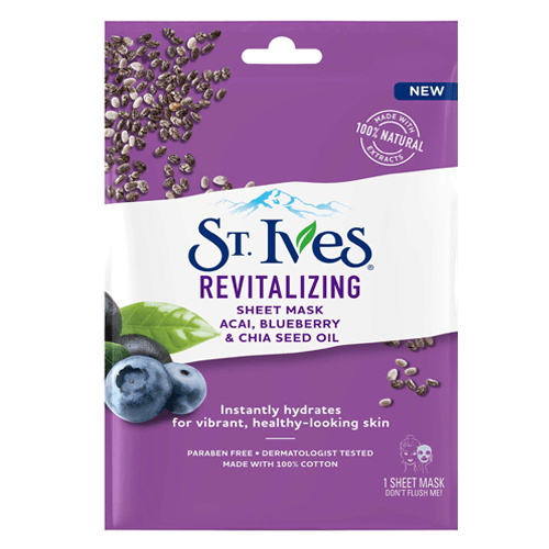 قناع ماسك ورقي بالاساي والتوت وزيت بذور الشيا المن...