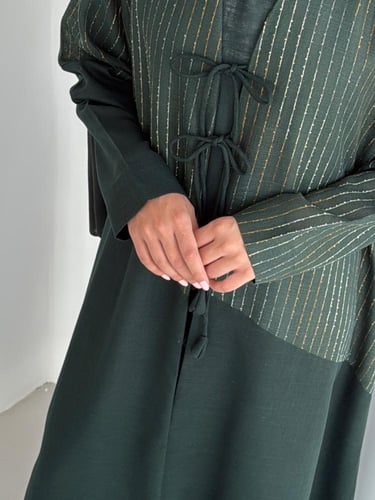 Linen Petroleum Abaya - R08