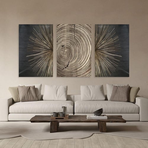 لوحة ثلاثية فن تجريدي بتصميم مودرن المقاس لكل لوحة