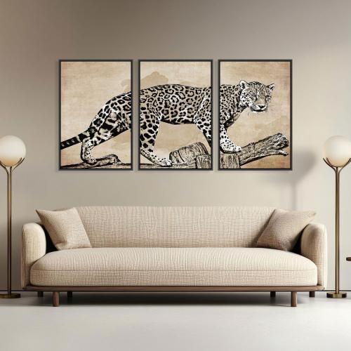 لوحة ثلاثية فن تجريدي بتصميم مودرن المقاس لكل لوحة