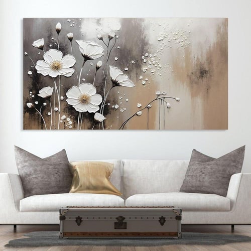 لوحات فن تجريدي ورد بتصميم مودرن