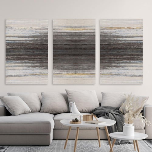 لوحة ثلاثية فن تجريدي بتصميم مودرن المقاس لكل لوحة