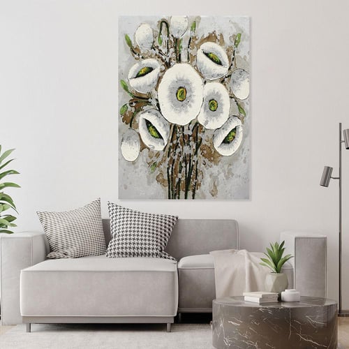 لوحات جدارية فن تجريدي ورد تصميم موردن عصري