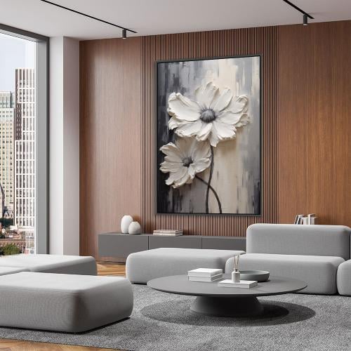 لوحات جدارية فن تجريدي ورد تصميم موردن عصري