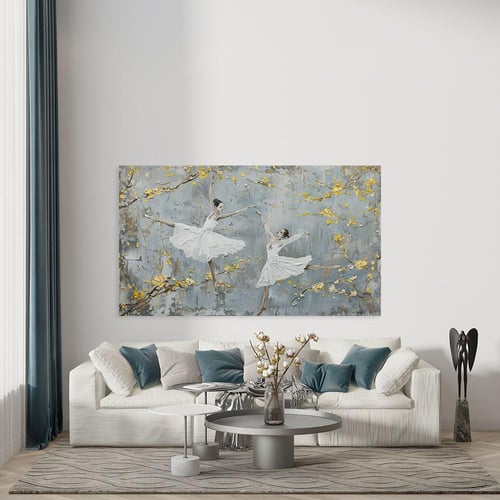 لوحة جدارية فن تجريدي بنات تصميم مودرن