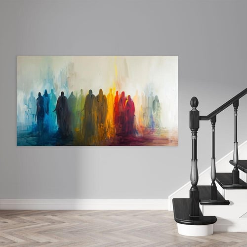 لوحة جدارية فن تجريدي بنات تصميم مودرن