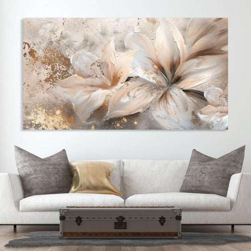 لوحات فن تجريدي ورد بتصميم مودرن