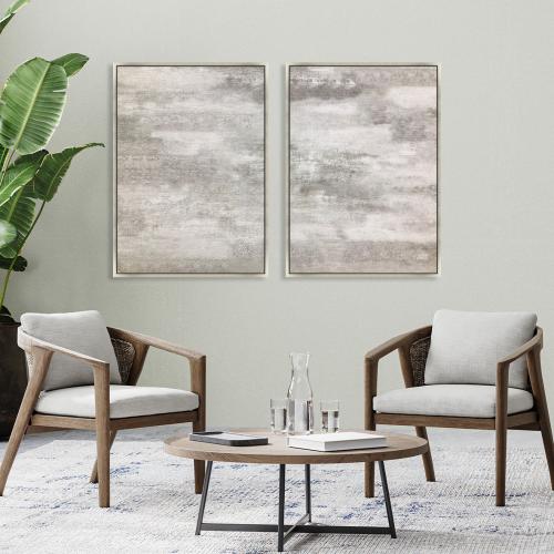 لوحة جدارية ثنائية فن تجريدي بتصميم مودرن