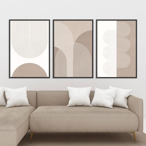 لوحة ثلاثية فن تجريدي بتصميم مودرن المقاس لكل لوحة