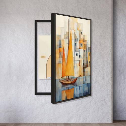 لوحة فنية لتغطية طبلون الكهرباء بتصميم مودرن