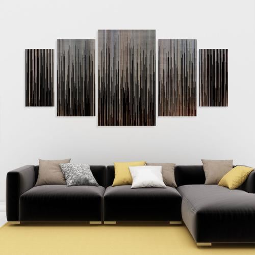 طقم لوحات فن تجريدي مكون من خمسة لوحات مقاس لوحتين...