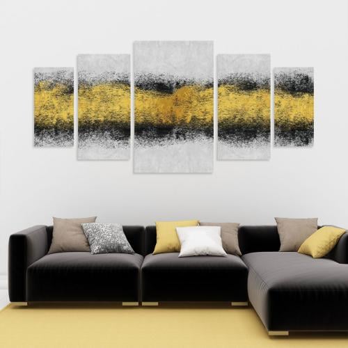طقم لوحات فن تجريدي مكون من خمسة لوحات مقاس لوحتين...