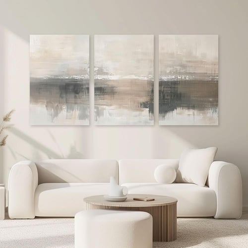 لوحة ثلاثية فن تجريدي بتصميم مودرن المقاس لكل لوحة