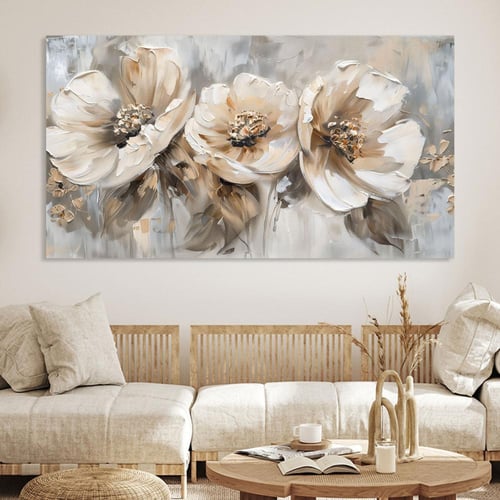 لوحات فن تجريدي ورد بتصميم مودرن