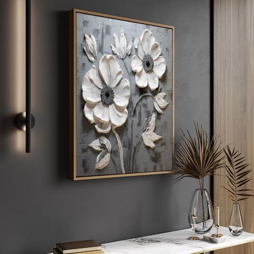 لوحات جدارية فن تجريدي ورد تصميم مودرن