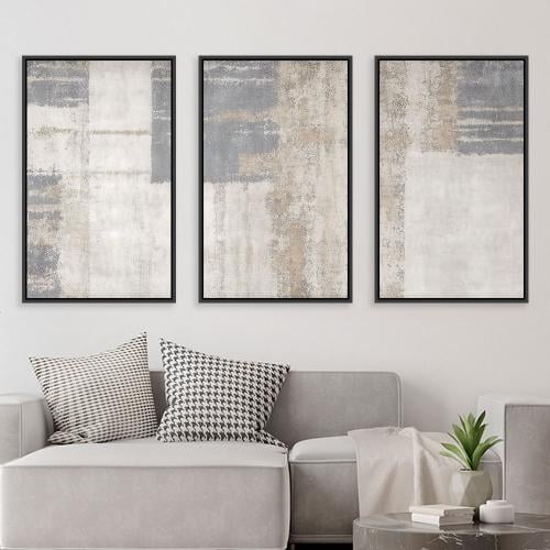 لوحة ثلاثية فن تجريدي بتصميم مودرن المقاس لكل لوحة