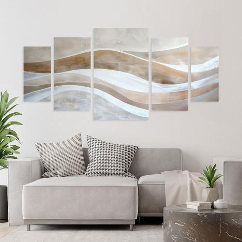 طقم لوحات فن تجريدي مكون من خمسة لوحات مقاس لوحتين...