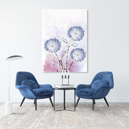 لوحات جدارية ورد تصميم موردن عصري