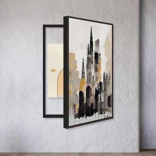 لوحة فنية لتغطية طبلون الكهرباء بتصميم مودرن