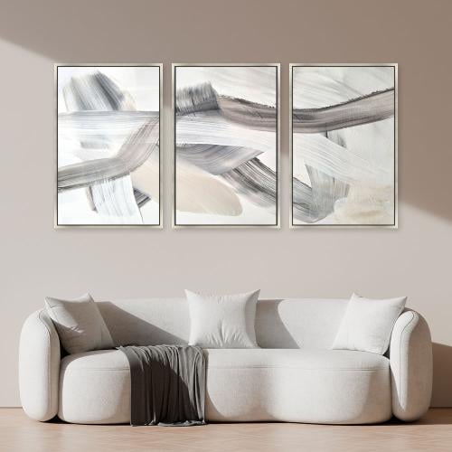 لوحة ثلاثية فن تجريدي بتصميم مودرن المقاس لكل لوحة
