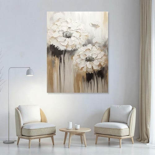 لوحات جدارية ورد تصميم موردن عصري