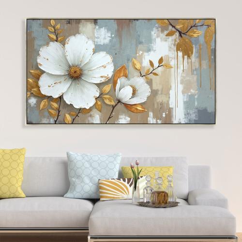 لوحات فن تجريدي ورد بتصميم مودرن