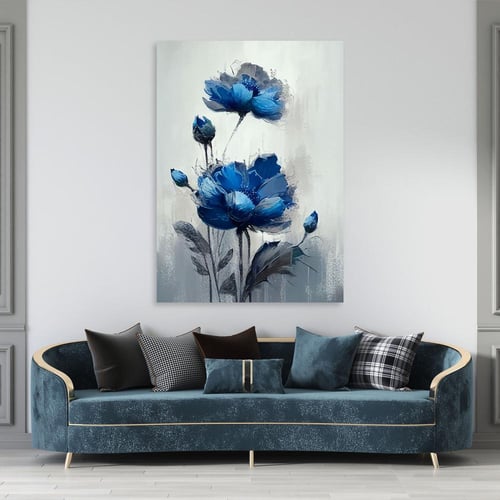 لوحات جدارية فن تجريدي ورد تصميم موردن