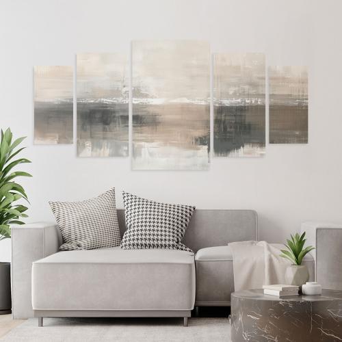 طقم لوحات فن تجريدي مكون من خمسة لوحات مقاس لوحتين...