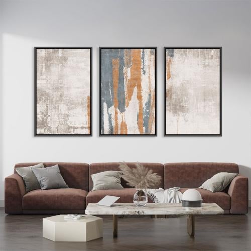 لوحة ثلاثية فن تجريدي بتصميم مودرن المقاس لكل لوحة