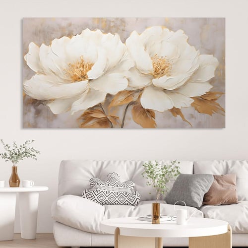 لوحات فن تجريدي ورد بتصميم مودرن