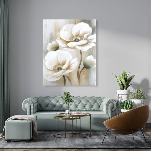 لوحات جدارية ورد تصميم موردن عصري