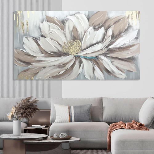 لوحات فن تجريدي ورد بتصميم مودرن