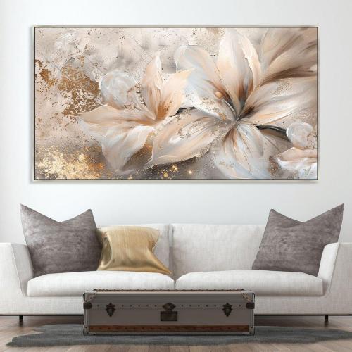 لوحات فن تجريدي ورد بتصميم مودرن