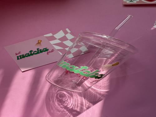 Cup with cover of matcha