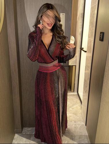 فستان ماكسي ملون لامع (#155)