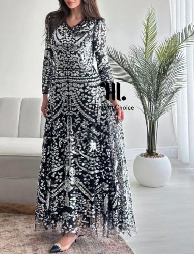 فستان سهره مطرز بالترتر الامع (#108)