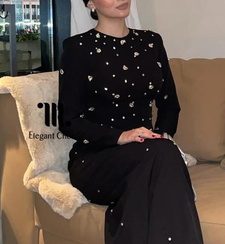 فستان سهره مزين باحجار الراين الامع (#95)