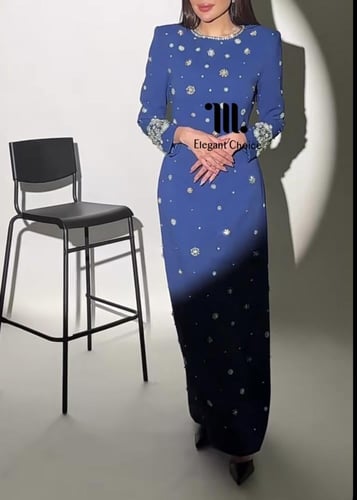 فستان كريب بكرستال (#99)