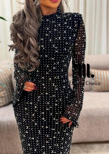 فستان سهره اسود مطرز بالكرستال(#68)