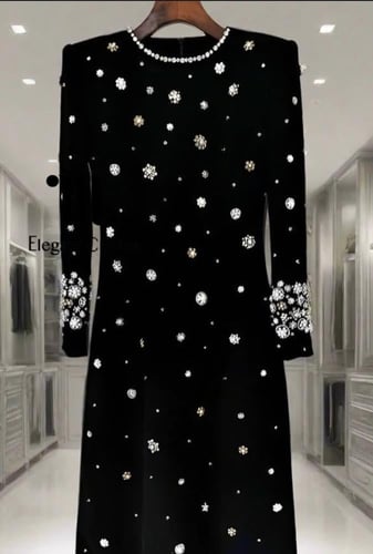 فستان كريب بكرستال (#99)