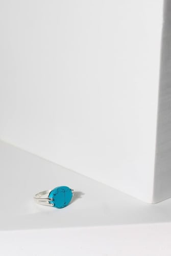 خاتم فضة 925 فيروزي