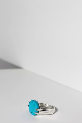 خاتم فضة 925 فيروزي