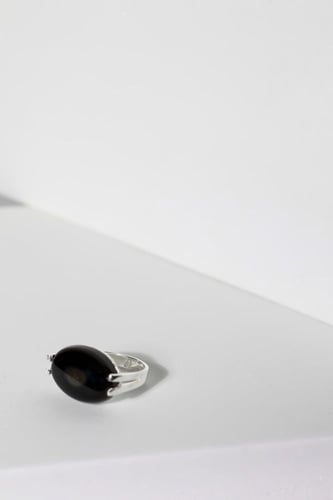خاتم فضة 925 اسود ملكي
