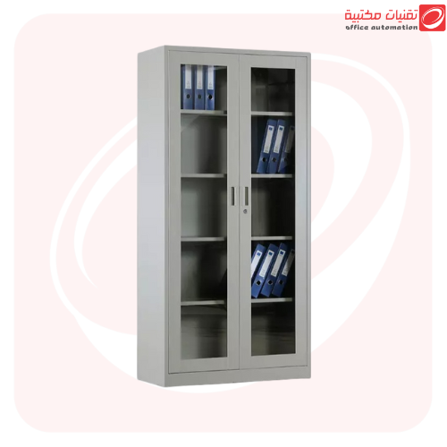 دولاب ملفات حديد درفتين زجاج