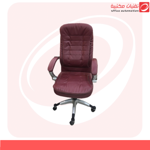 كرسي جلد دوار لون عنابي