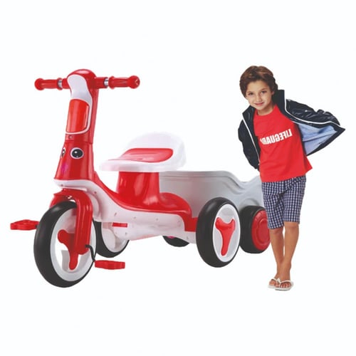 دراجة ثلاثية مع عربة خلفية