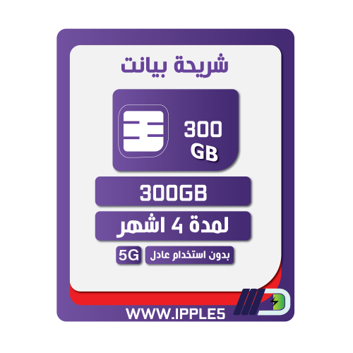 شريحة كويك نت 300 جيجا | 4 أشهر