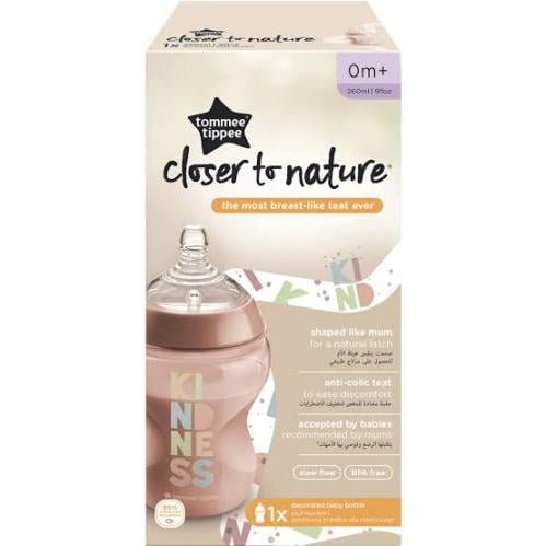 تومي تيبي رضاعة رضاعة بلاستيك 260 مل وردي +0