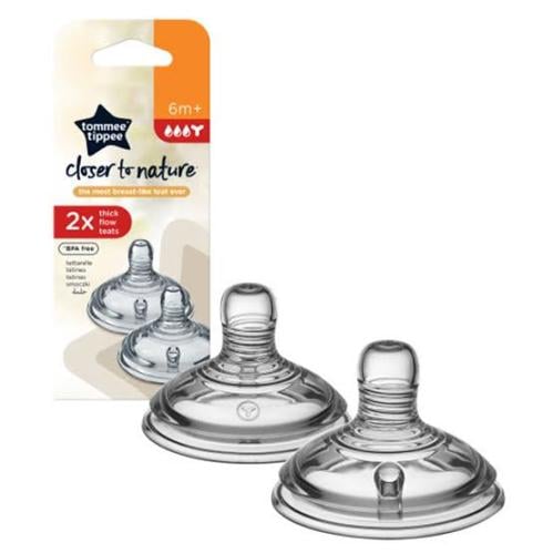 تومي تيبي حلمة رضاعة سيليكون طبيعية قطعتين +6